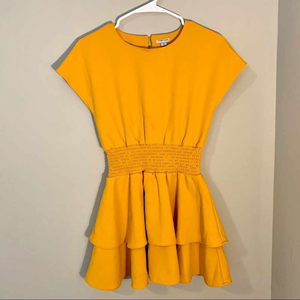 Habitual Kids Smocked Waist Yellow Dress
